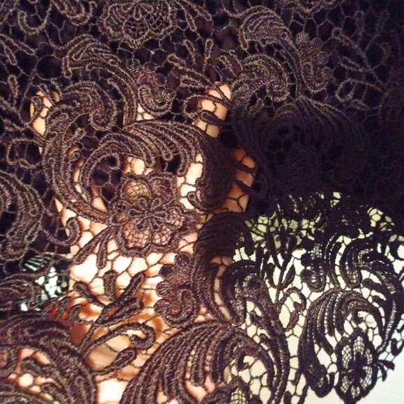 Lauren Ralph Lauren Lace Cocktail Dress 8 Lined Sleeveless Wedding Evening - Picture 3 of 15